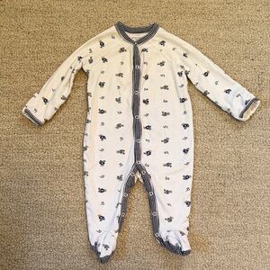 Ralph Lauren Cream Footed One-Piece with polo bears